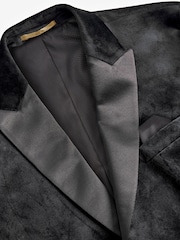 Noir - Blazer slim à double boutonnage en velours - Image 9 de 11