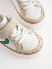White/Green Standard Fit (F) Touch Fastening Chevron Trainers - Image 5 of 8