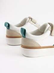 White/Green Standard Fit (F) Touch Fastening Chevron Trainers - Image 6 of 8