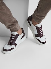 Reiss Bordeaux Aira Low Top Leather Trainers - Image 2 of 7