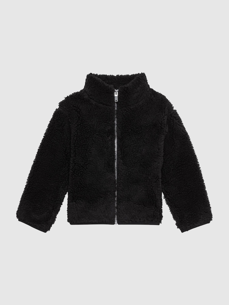 Reiss Black Edmund Senior Zip-Through Fleece Jumper - Image 2 of 6