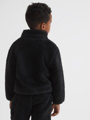 Reiss Black Edmund Senior Zip-Through Fleece Jumper - Image 5 of 6