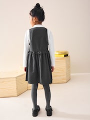 Grey Zip Front Frill Waist School Pinafore (3-14yrs) - Image 2 of 7