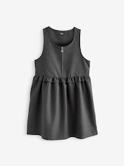 Grey Zip Front Frill Waist School Pinafore (3-14yrs) - Image 5 of 7