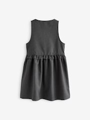 Grey Zip Front Frill Waist School Pinafore (3-14yrs) - Image 6 of 7