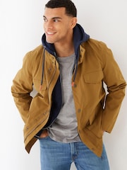 FatFace Yellow M65 Waterproof Jacket - Image 1 of 5
