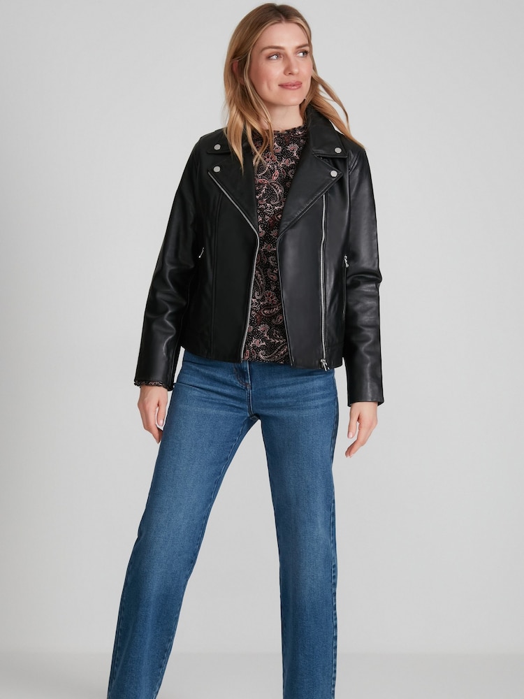 M&Co Black Leather Jacket - Image 1 of 4