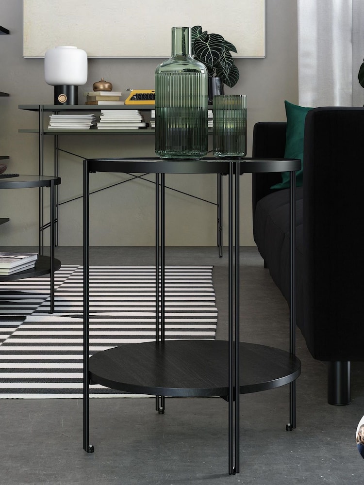 Dorel Home Black Oak Europe Wainwright Round End Table - Image 1 of 3