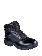 Skechers Black Mens Wascana Benen Waterproof Tactical Slip Resistant Boots - Image 3 of 6