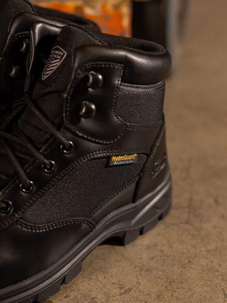 Skechers Black Mens Wascana Benen Waterproof Tactical Slip Resistant Boots - Image 6 of 6