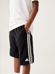 Schwarz - adidas Sportswear Essentials Strickshorts mit 3 Streifen - Bild 3 von 9