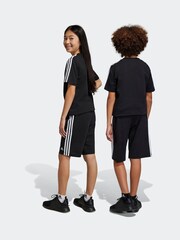 Schwarz - adidas Sportswear Essentials Strickshorts mit 3 Streifen - Bild 5 von 9