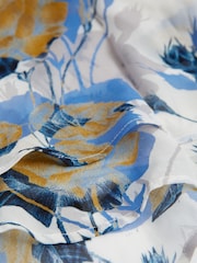 Reiss Blue Print Mia Senior Printed Dress With Crew Neck Jumper - Image 7 of 7