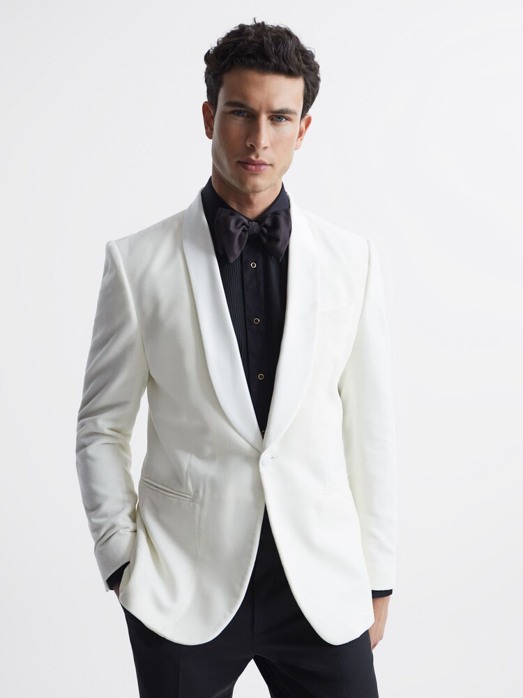 Reiss Black Rudd Pleated Bib Slim Fit Double Cuff Dinner Shirt - Image 7 of 7
