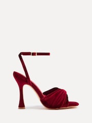 Linzi Burgundy Red Emery Velvet Stiletto Heeled Sandals - Image 2 of 5