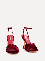 Linzi Burgundy Red Emery Velvet Stiletto Heeled Sandals - Image 3 of 5