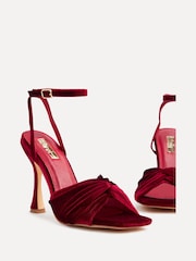 Linzi Burgundy Red Emery Velvet Stiletto Heeled Sandals - Image 4 of 5