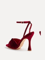 Linzi Burgundy Red Emery Velvet Stiletto Heeled Sandals - Image 5 of 5
