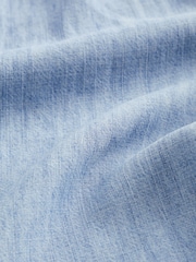 Blue TENCEL™/Linen Blend Belted Taper Trousers - Image 7 of 7