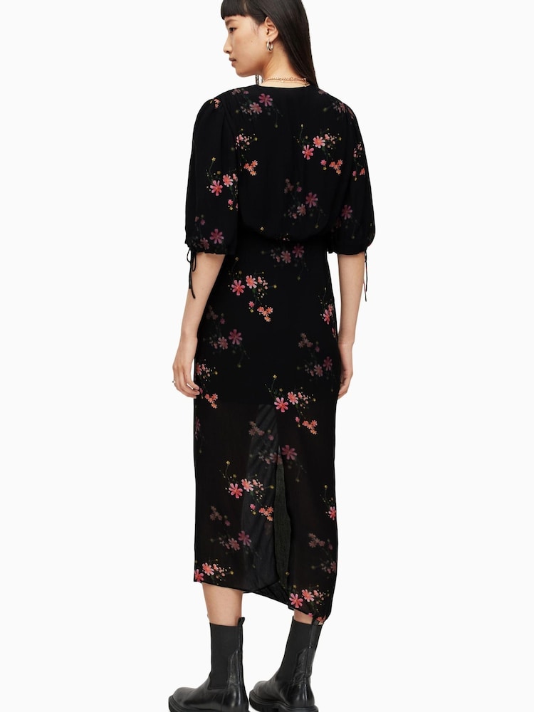 AllSaints Black Safiya Solanio Dress - Image 2 of 6