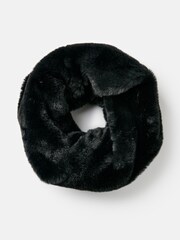 Joules Nelle Black Faux Fur Snood Scarf - Image 3 of 4