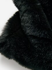 Joules Nelle Black Faux Fur Snood Scarf - Image 4 of 4