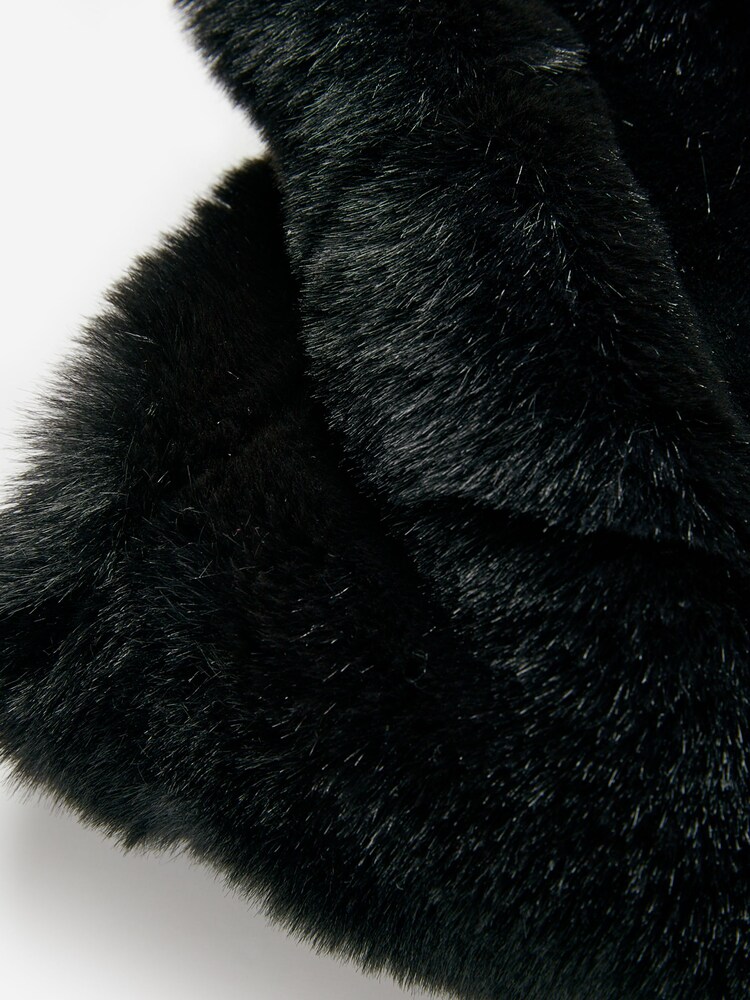 Joules Nelle Black Faux Fur Snood Scarf - Image 4 of 4