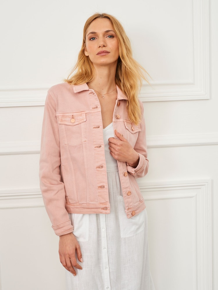 Blush Pink Denim Jacket - Image 1 of 5