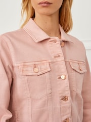 Blush Pink Denim Jacket - Image 4 of 5