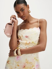 River Island Cream Linen-Look Scallop Maxi Dress - Image 4 of 4