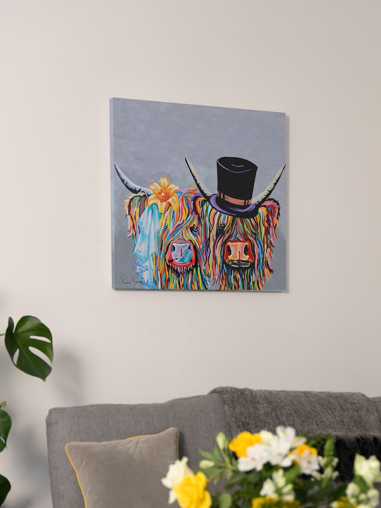 Steven Brown Art Grey McHappily Ever After Large Canvas Print - Image 1 of 4