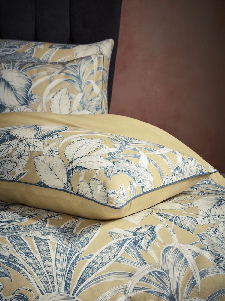 EW by Edinburgh Weavers Gilt Tivoli Tropical Havana Luxury 100% Cotton Cord Piped Duvet Cover and Pillowcase Set - Image 4 of 4
