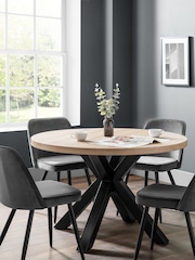 Julian Bowen Brown Berwick Round 6 Seater Dining Table - Image 1 of 6