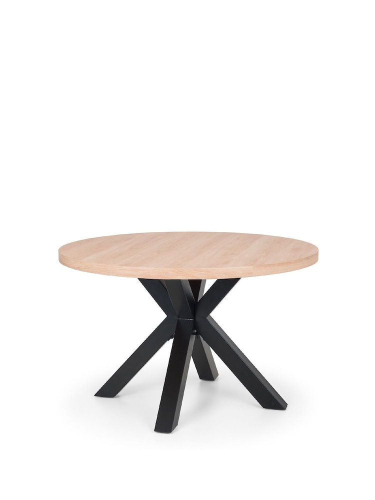 Julian Bowen Brown Berwick Round 6 Seater Dining Table - Image 2 of 6