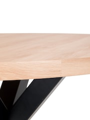 Julian Bowen Brown Berwick Round 6 Seater Dining Table - Image 3 of 6