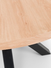 Julian Bowen Brown Berwick Round 6 Seater Dining Table - Image 4 of 6