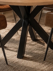 Julian Bowen Oak Effect Berwick Round 4 Seater Dining Table - Image 7 of 9
