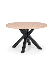 Julian Bowen Oak Effect Berwick Round 4 Seater Dining Table - Image 8 of 9