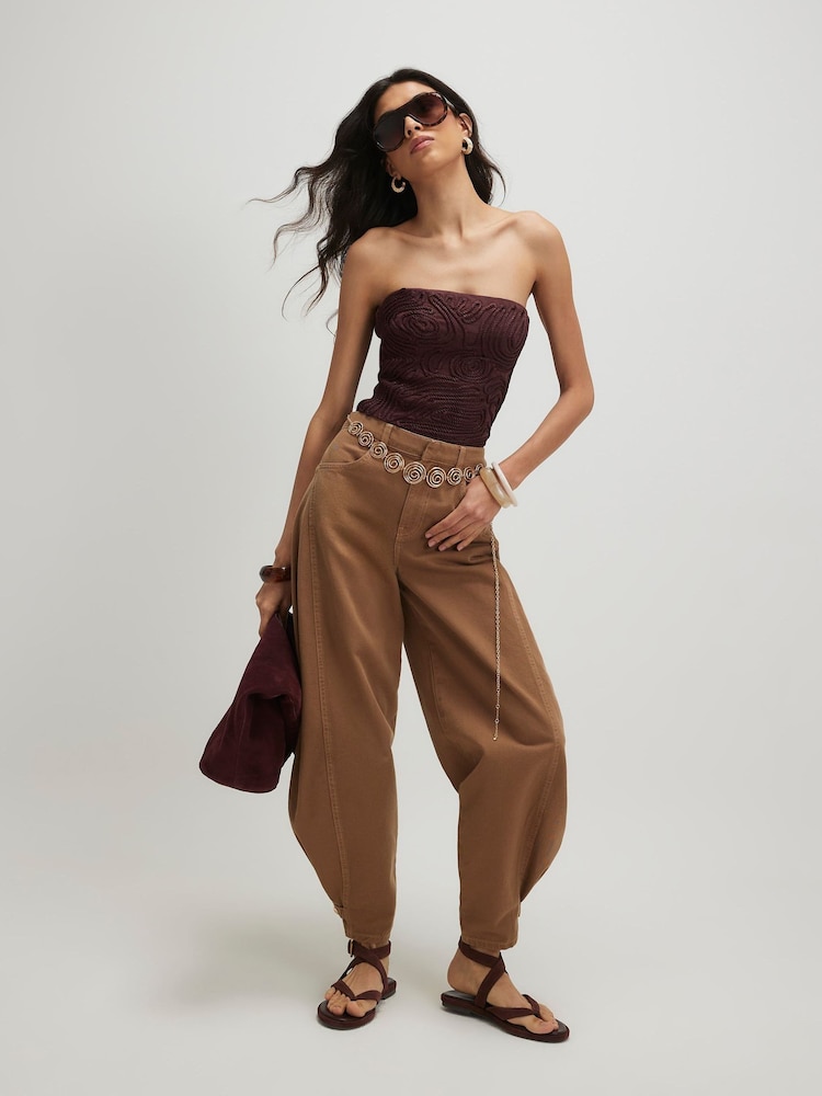 River Island Brown Cornelli Bandeau Top - Image 4 of 4