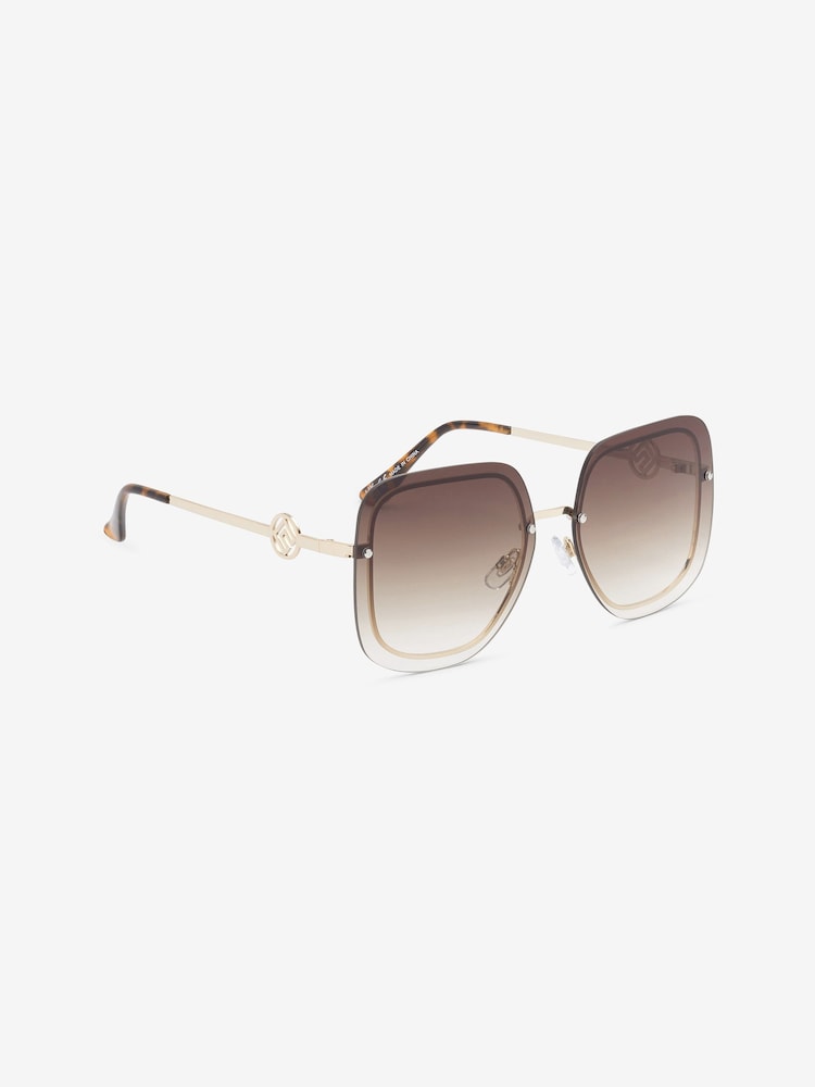 Brown Rimless Square Monogram Sunglasses - Image 3 of 5