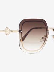 Brown Rimless Square Monogram Sunglasses - Image 5 of 5