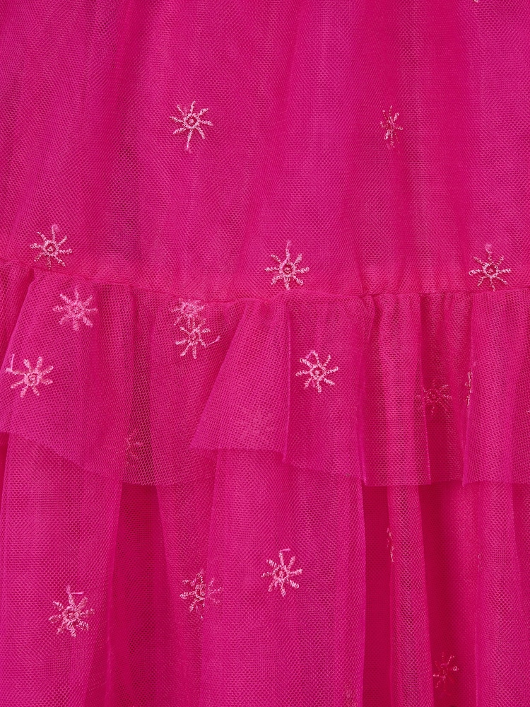 Reiss Bright Pink Fifi 9-12 yrs Tulle Embroidered Dress - Image 7 of 7