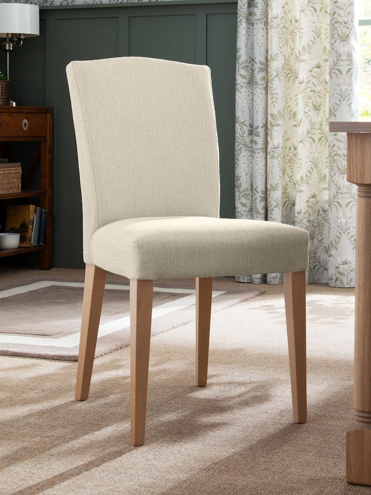 Laura Ashley Set of 2 Harley Natural Calderbridge Oak Effect Leg Dining Chairs - Image 1 of 8