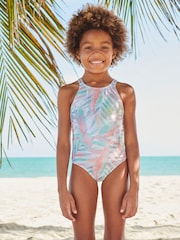 Ecru White Palm Swimsuit (3-16yrs) - Image 1 of 5