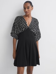 Florere Polka Dot Mini Skater Dress - Image 1 of 5