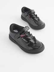 Black Patent Infant School Leather Butterfly T-Bar Shoes - Image 1 of 5