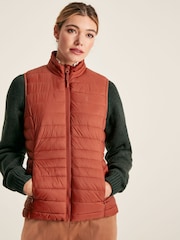 Joules Bramley Red Showerproof Packable Padded Gilet - Image 1 of 6