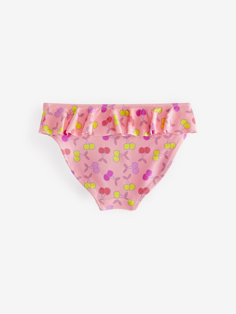 Fluro Pink Cherry Frill Sleeve Bikini (3-16yrs) - Image 8 of 8 Fluro Pink Cherry Frill Sleeve Bikini (3-16yrs) - Image 8 of 8
