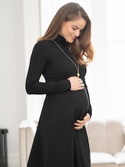 Seraphine Black Rollneck Maternity Dress - Image 1 of 4