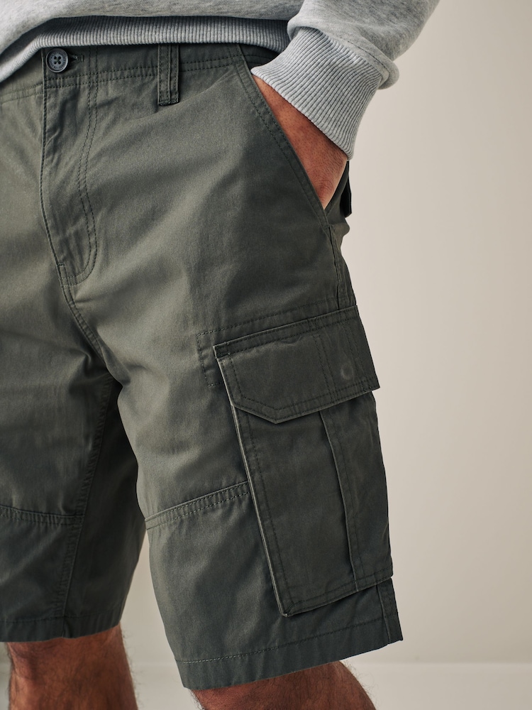 Sage Green 100% Cotton Cargo Shorts - Image 1 of 10